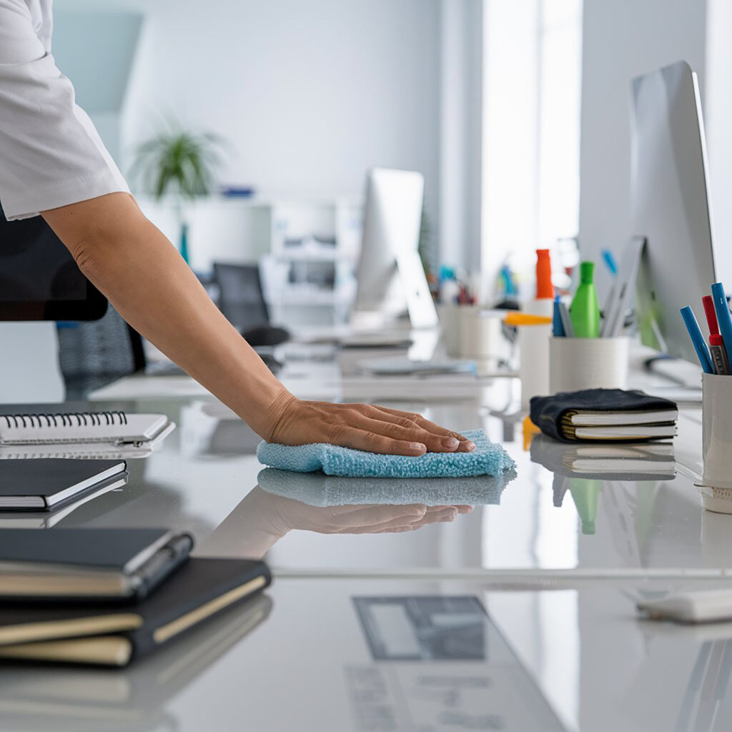 Büroreinigung in gepflegten Arbeitsräumen